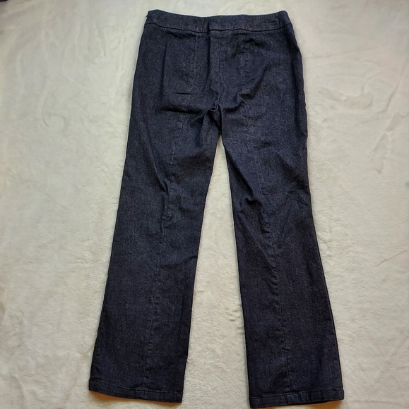 Per Se Carlisle Karen Stretch Blue Denim Jean Straight Leg Button Detail Size 8 - Picture 9 of 12